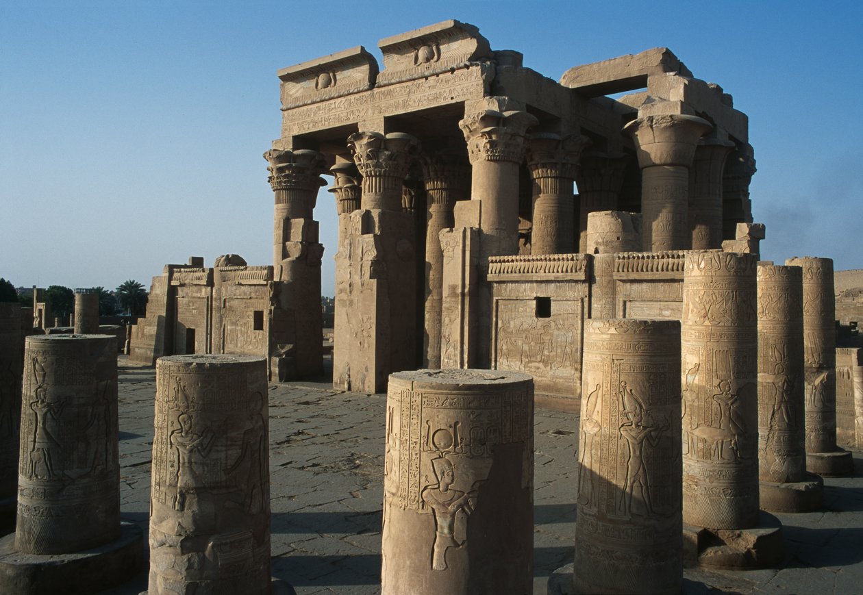 Kilátás a római és Ptolemaioszi kettős Sobek és Haroeris templomra a Níluson alkotó: Egyptian
