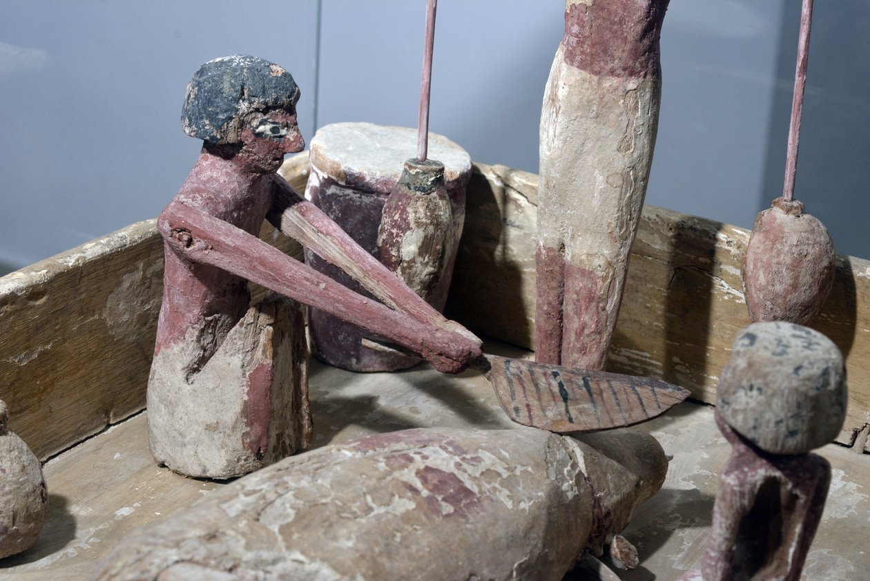 Részlet egy hentesüzlet modelljéből, Egyiptom, ie 2000-1700 körül alkotó: Egyptian 12th Dynasty