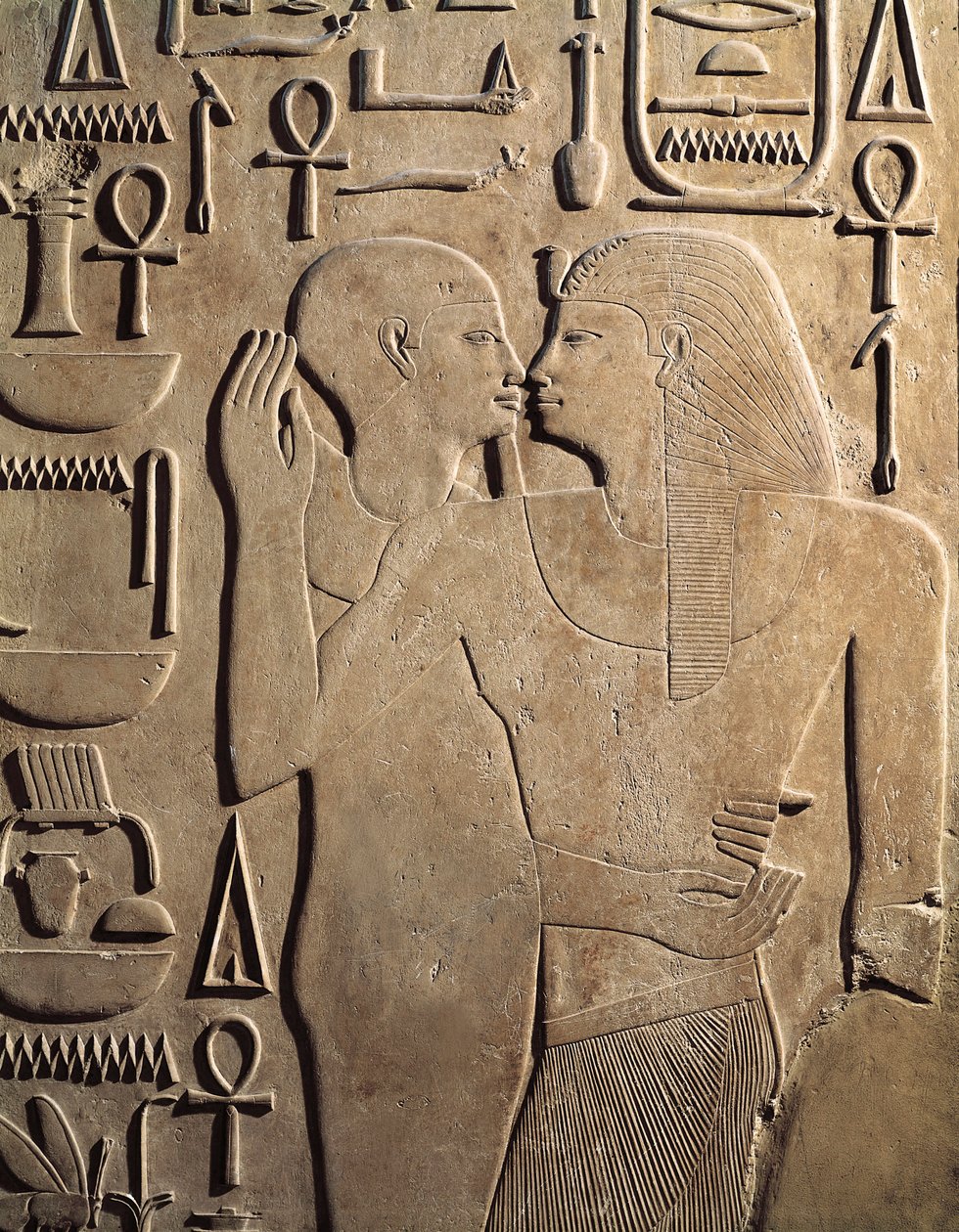 I. Sesostris király a karnaki Ptah istennel, I. Sesostris sírja, Középbirodalom, XII. dinasztia alkotó: Egyptian 12th Dynasty