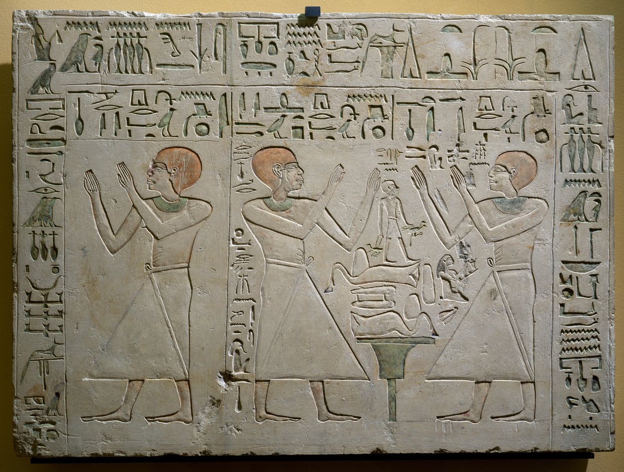 Mery, Hetepuy és Khety, közös kancellárok Senwosret (Sesostris) I uralkodása idején, festett mészkő sztélé, egyiptomi civilizáció, Középbirodalom, XII. dinasztia alkotó: Egyptian 12th Dynasty