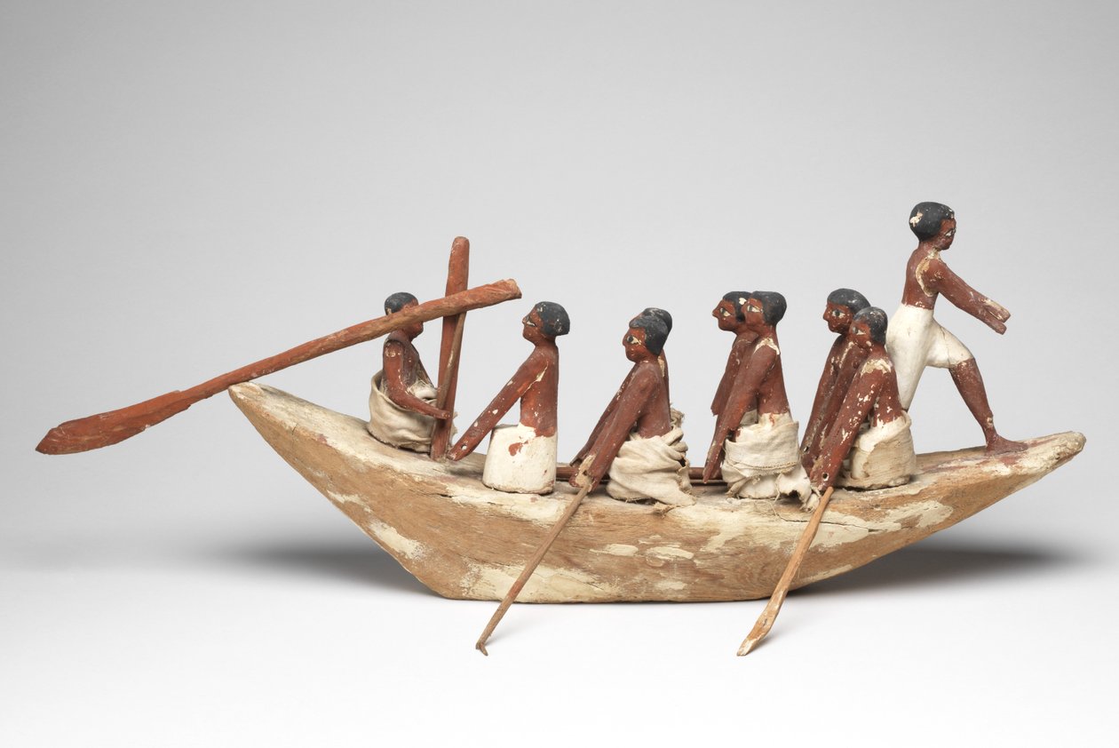 Vitorlásmodell Khety sírjából (Beni Hasan) Középbirodalomból, ie 2010 körül. - ie 1950. (festett fa és lenvászon) alkotó: Egyptian 12th Dynasty