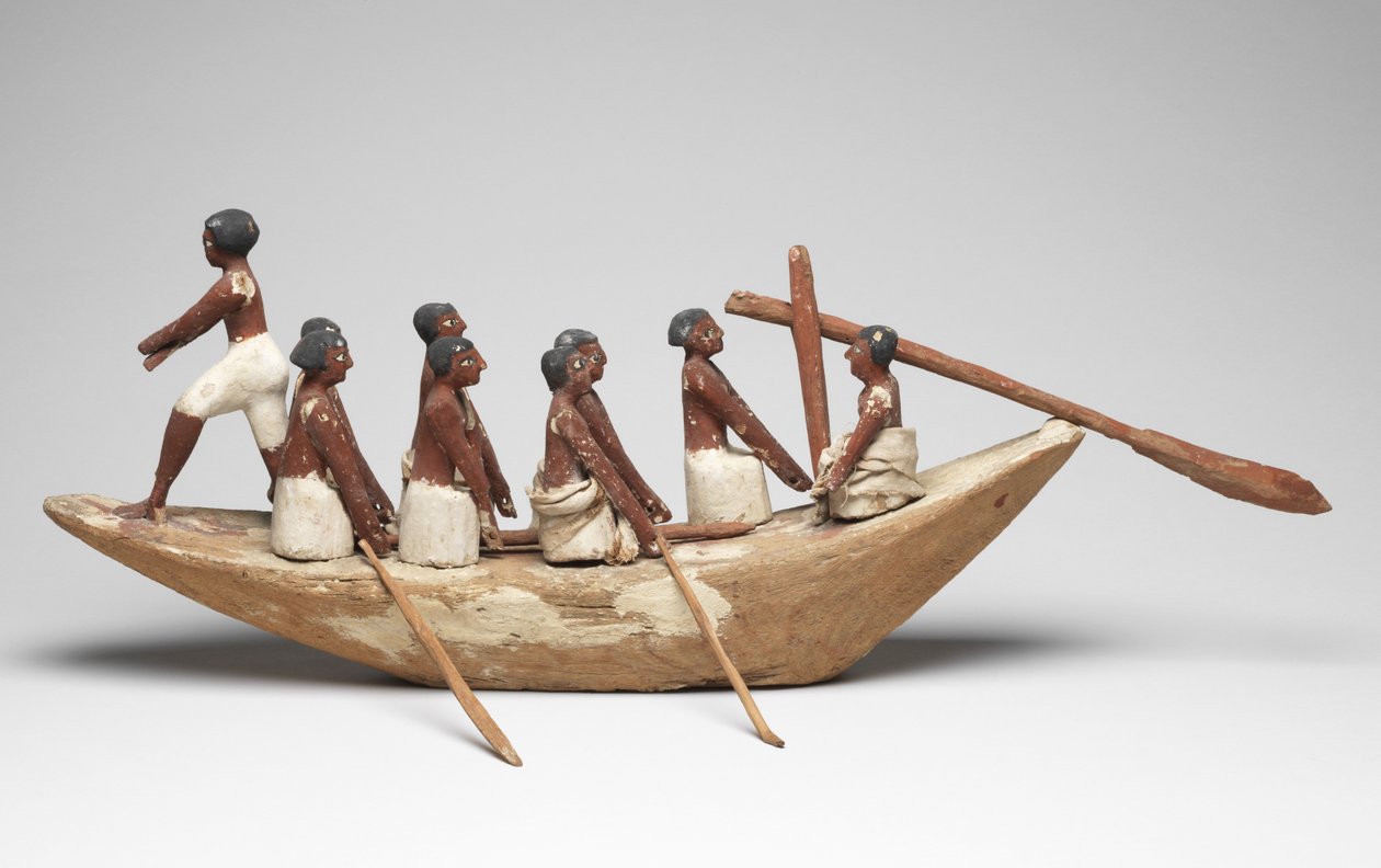 Vitorlásmodell Khety sírjából (Beni Hasan) Középbirodalomból, ie 2010 körül. - ie 1950. (festett fa és lenvászon) alkotó: Egyptian 12th Dynasty