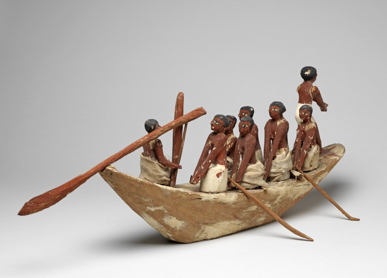 Vitorlásmodell Khety sírjából (Beni Hasan) Középbirodalomból, ie 2010 körül. - ie 1950. (festett fa és lenvászon) alkotó: Egyptian 12th Dynasty