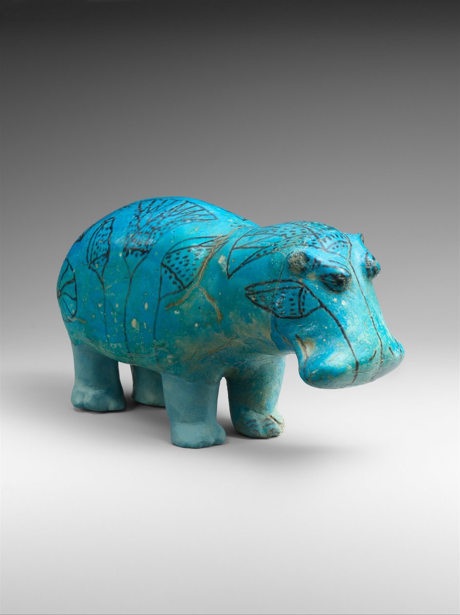 Álló víziló, ie 1900 körül (fajansz) alkotó: Egyptian 12th Dynasty