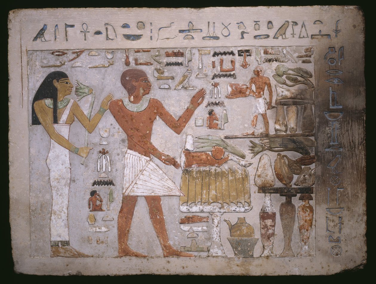 Faltöredék Amenemhet és felesége Hemet sírjából, Középbirodalom alkotó: Egyptian 12th Dynasty