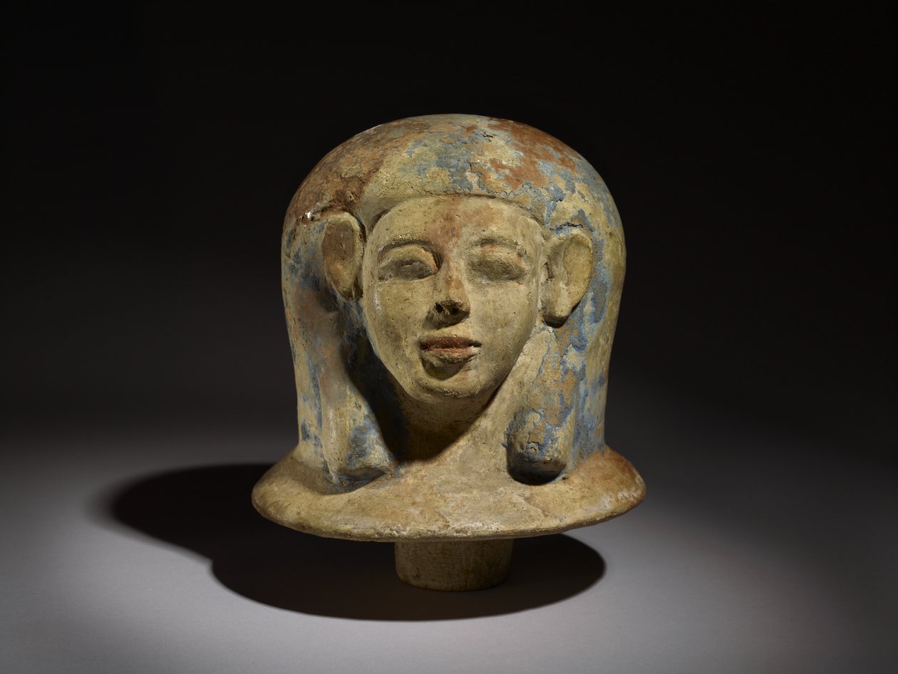 Canopic tégely fedél fej alakú alkotó: Egyptian 17th Dynasty