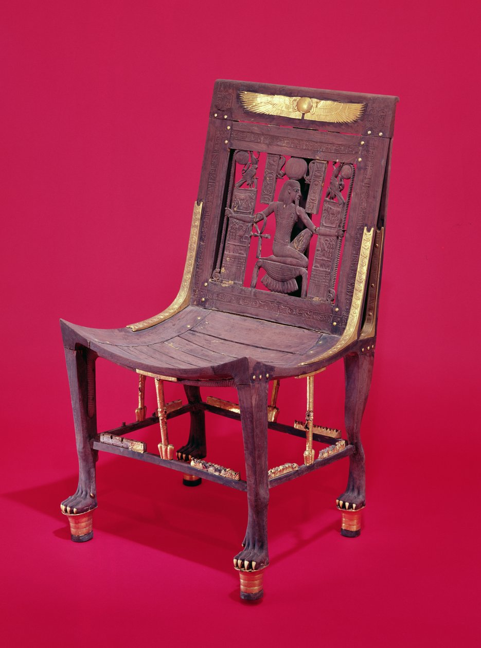Szék, Tutanhamon sírjából (Kr. e. 1370-1352), amely az évmilliók szellemét ábrázolja, az Újbirodalom (cédrusfa) (lásd még: 148192) alkotó: Egyptian 18th Dynasty