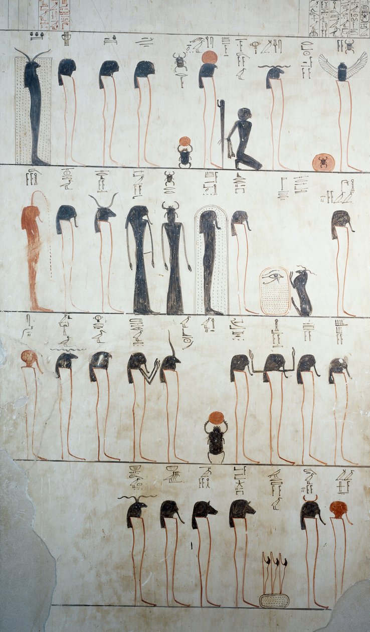 Ra litánia ábrázolása, Tuthmosis III sír sírkamrájának freskóinak részlete, Királyok Völgye, Luxor, Théba (Unesco Világörökségi Lista) alkotó: Egyptian 18th Dynasty