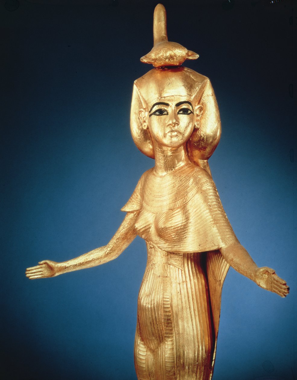 Selket istennő részlete a baldachinos szentélyből, Tutanhamon sírjából, Új Királyság (aranyozott fa) alkotó: Egyptian 18th Dynasty