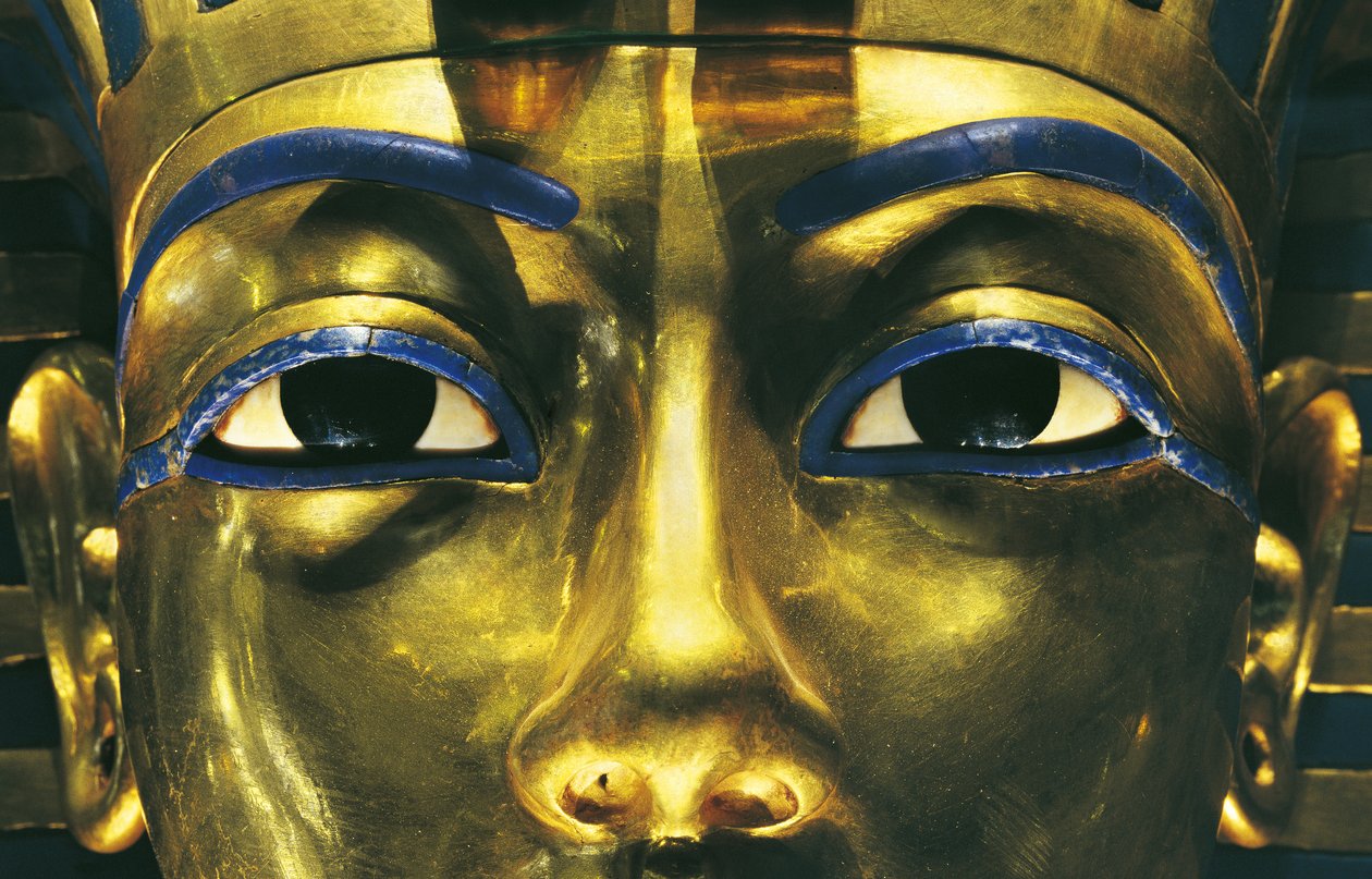 Egyiptom, Théba, Luxor, A Királyok Völgye, Tutanhamon sírja, Tutanhamon kincsei, A fáraó arany maszkja alkotó: Egyptian 18th Dynasty