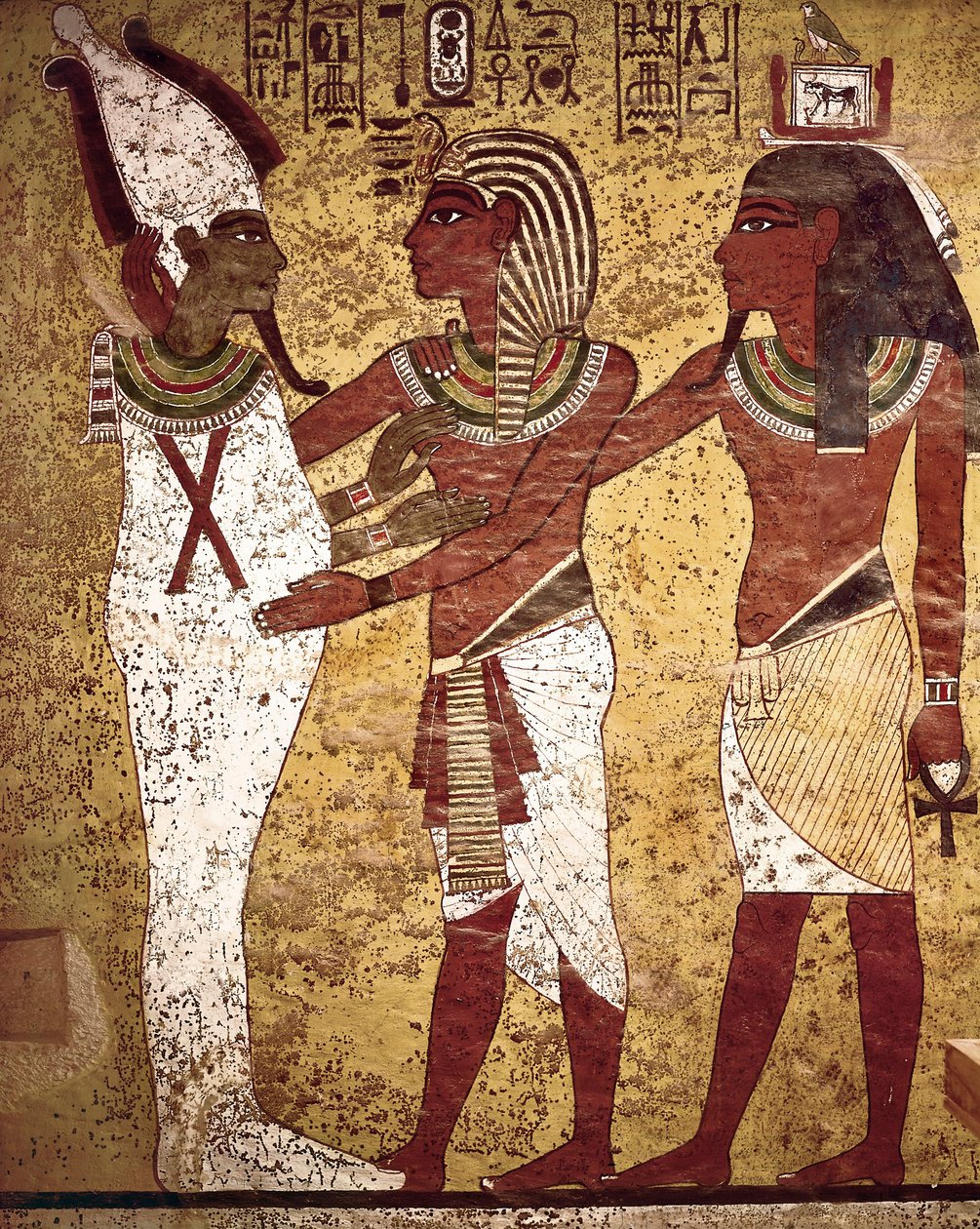 Egyiptomi ókor: Tutanhamon fáraó Ozirisz istennel szemben alkotó: Egyptian 18th Dynasty