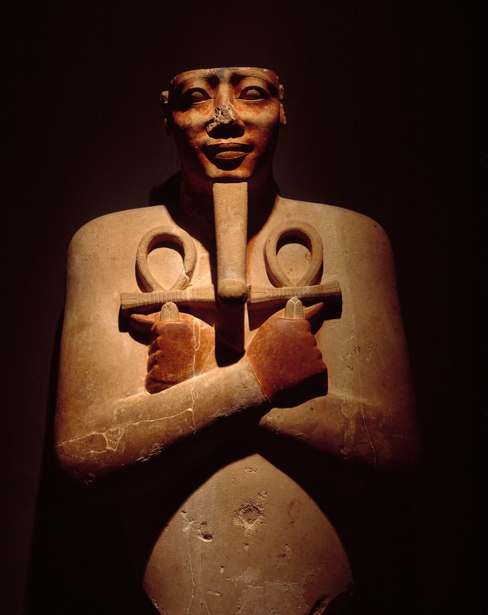 Egyiptomi ókor: I. Sesostris Oziriak oszlopa, Amon karnaki templomából. 1971-1926 ie. Egyiptomi Művészeti Múzeum, Luxor (vagy Luxor) alkotó: Egyptian 18th Dynasty