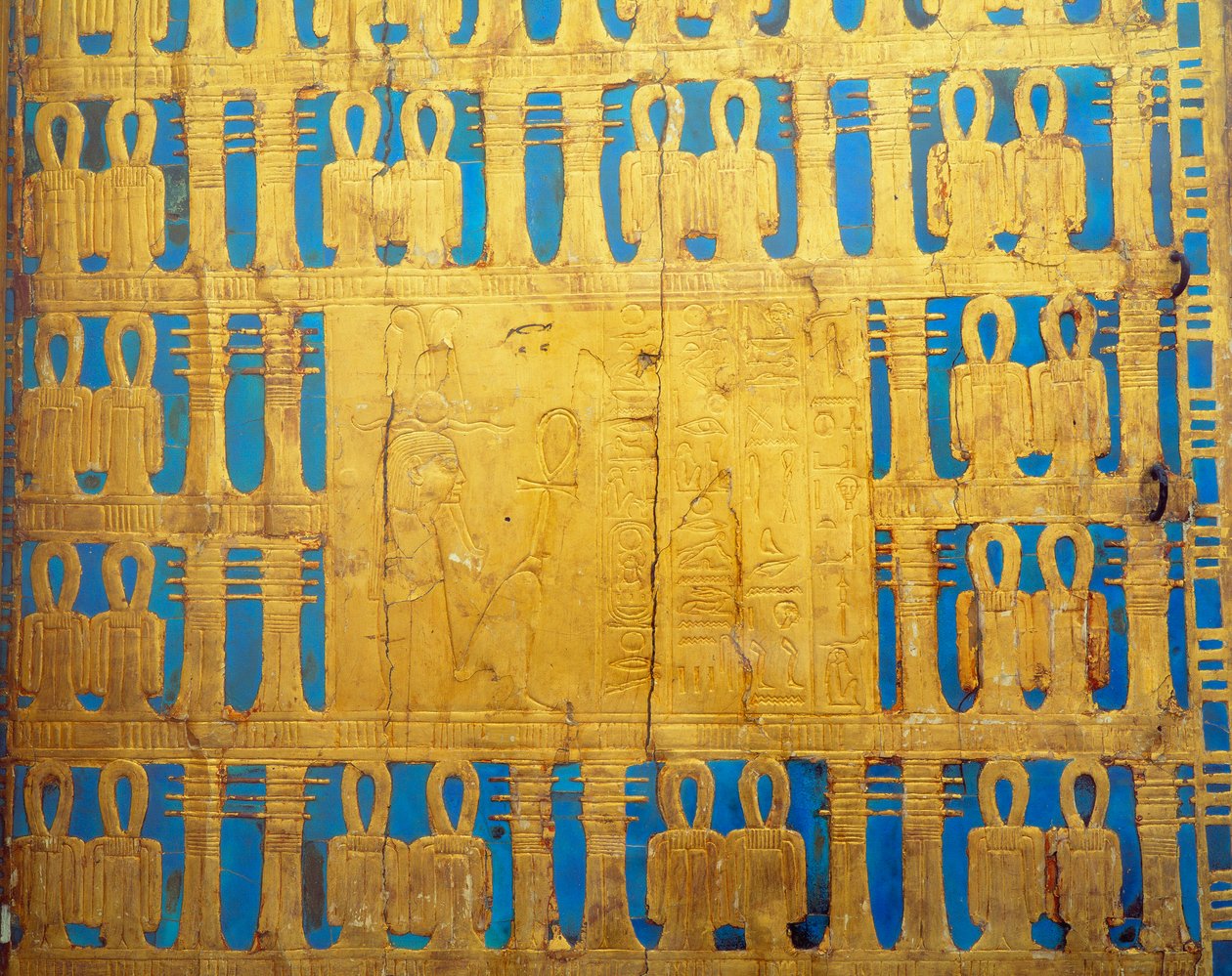 Egyiptomi antikvitás: a baldachinos doboz részletei. Tutanhamon trezora (All-Ankh-amun) alkotó: Egyptian 18th Dynasty