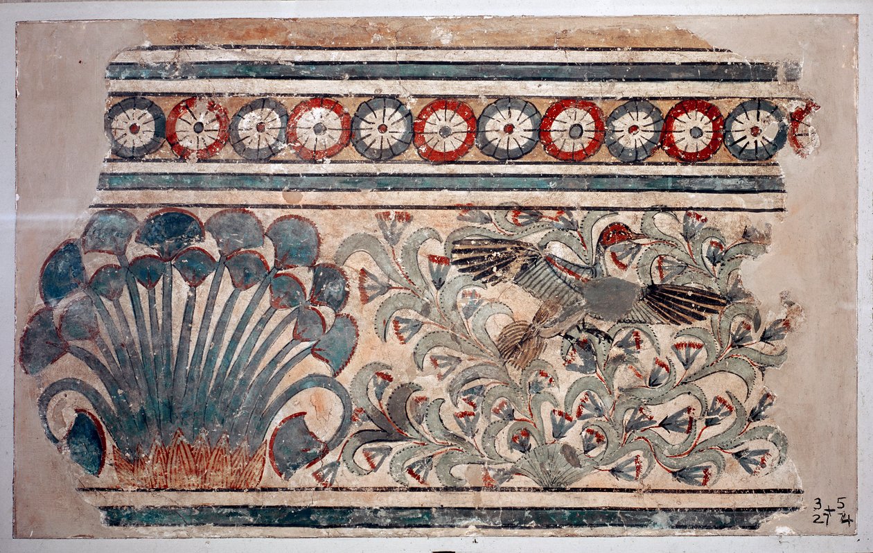 Egyiptomi antikvitás: Amenophis III (Amenhotep) malkatai palotájának freskótöredéke. Kr.e. 1342. Kairó, Egyiptomi Múzeum alkotó: Egyptian 18th Dynasty