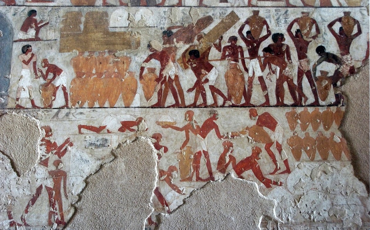 Egyiptomi ókor: Rekhmire sírját díszítő festmény (TT100), a 18. dinasztia vizírja alkotó: Egyptian 18th Dynasty
