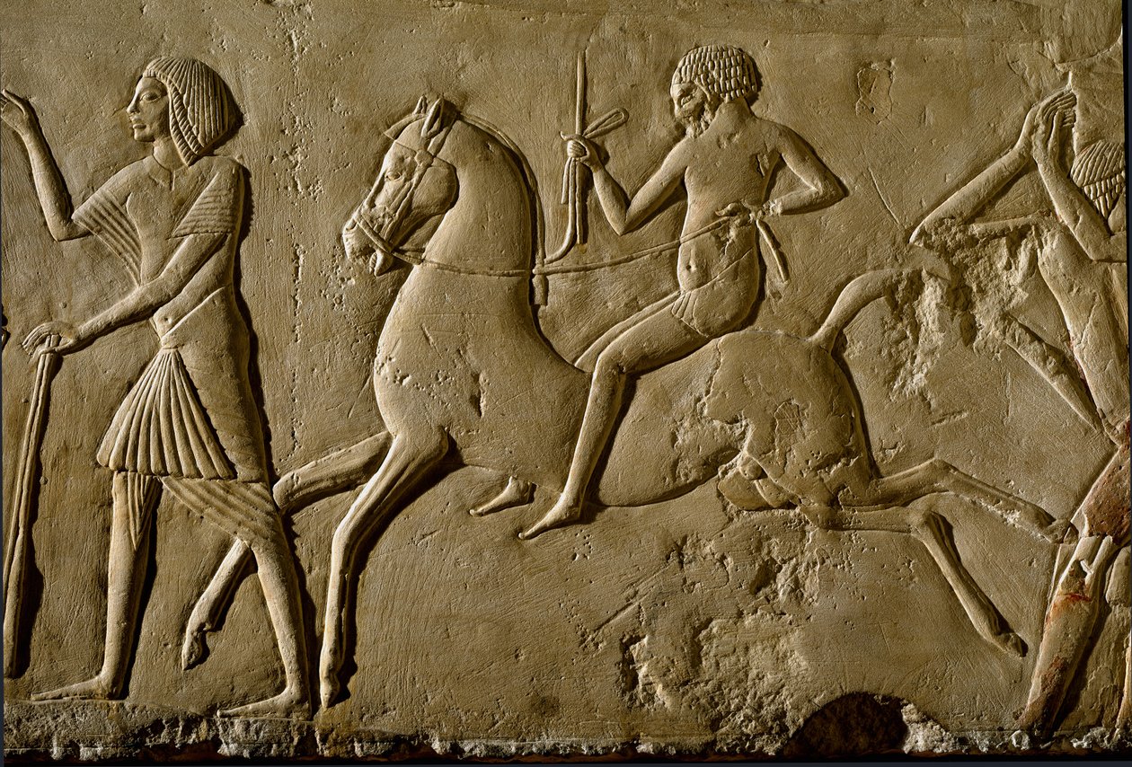 Egyiptomi antikvitás: „” harcos lóháton”” Dombormű egy főméltóság sírjából. Kr.e. 1354-1346. 18. dinasztia. Bologna, Civico Museo Archeologico alkotó: Egyptian 18th Dynasty