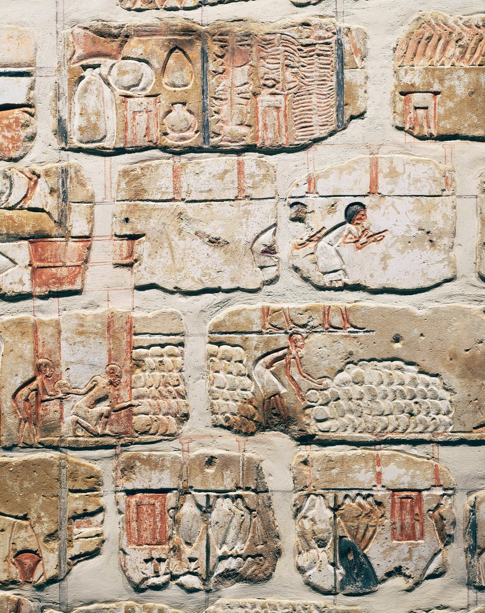 Egyiptomi civilizáció, a Talatat fal töredékei, IV. Amenhotep templomából, Karnak, Luxor, Egyiptom alkotó: Egyptian 18th Dynasty