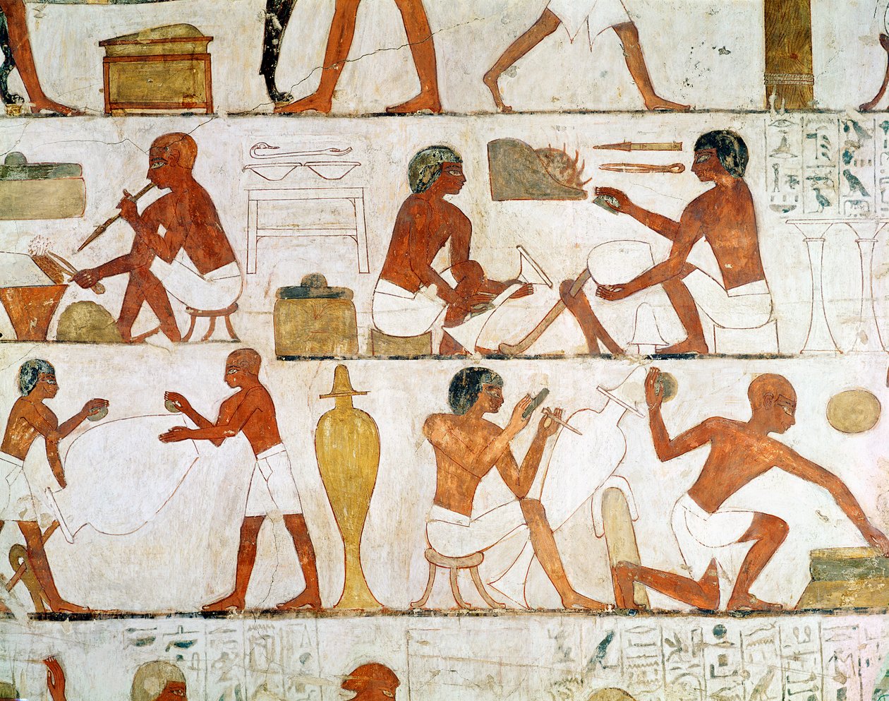 Vázák gravírozása és polírozása aranyban és ezüstben, Rekhmire sírjából alkotó: Egyptian 18th Dynasty