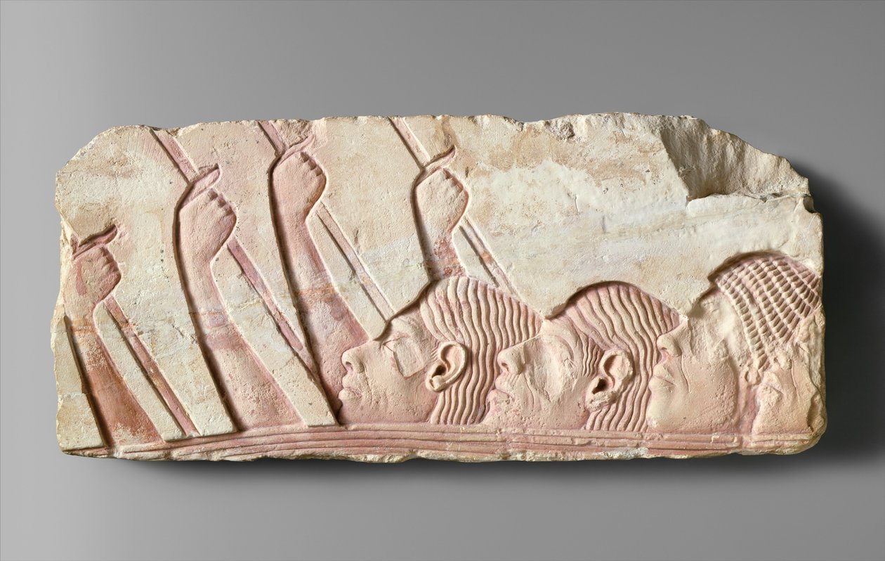 Külföldiek körmenetben, ie 1345 körül (festett mészkő) alkotó: Egyptian 18th Dynasty