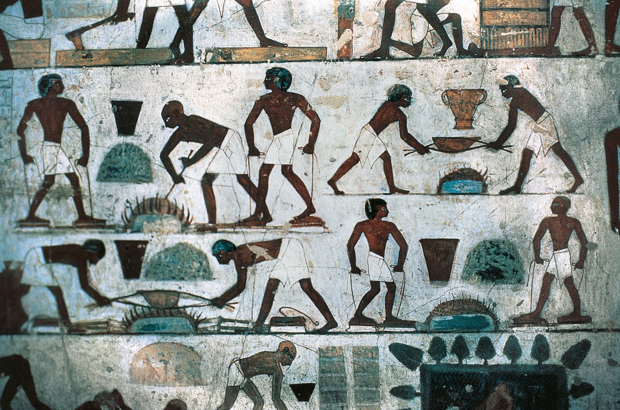Öntödei műveletek, Rekhmire sírjának déli fala, Új Királyság (falfestés) alkotó: Egyptian 18th Dynasty