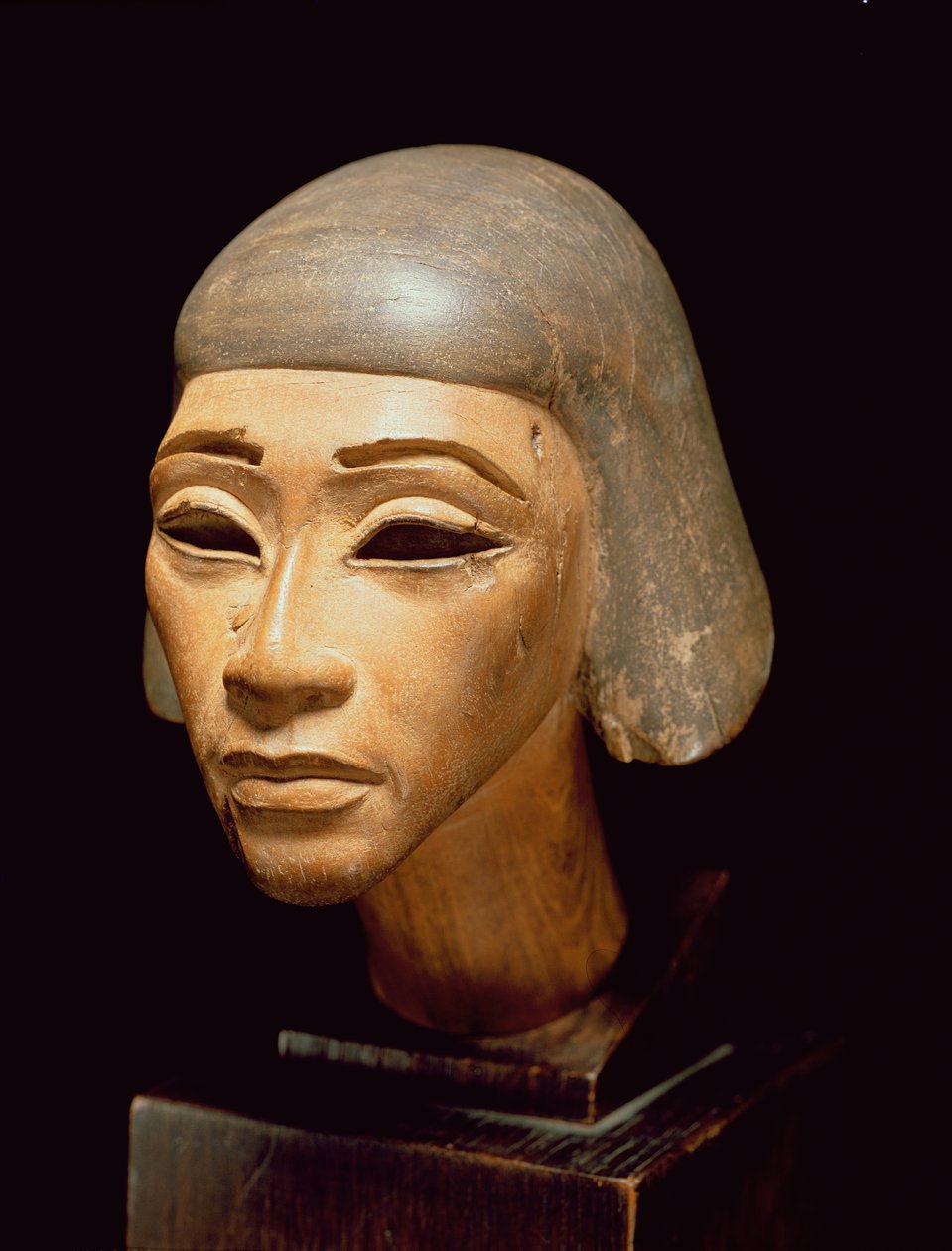Egy hárfás feje, Tell El-Amarnából, ie 1370-1360 körül (fa) alkotó: Egyptian 18th Dynasty