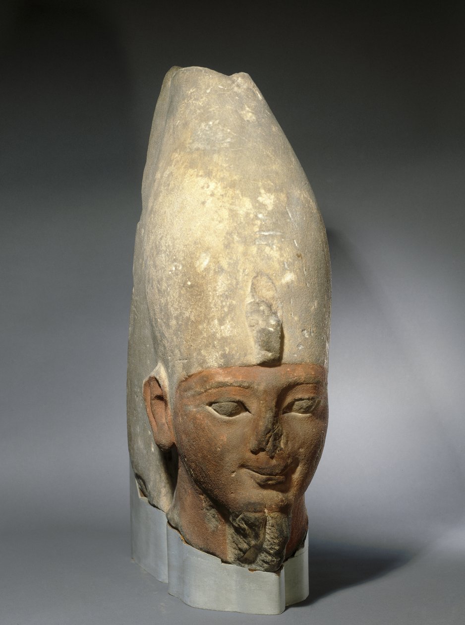 A tizennyolcadik dinasztia eleji király feje, Újbirodalom, ie 1539-1493 körül (homokkő) alkotó: Egyptian 18th Dynasty