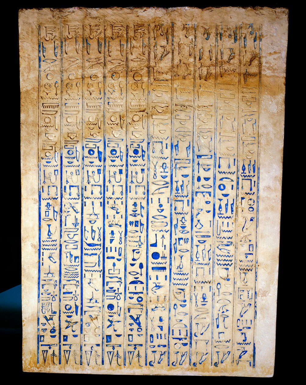 Feliratok a hátsó oldalon az Új Királyságból származó feliratok alkotó: Egyptian 18th Dynasty