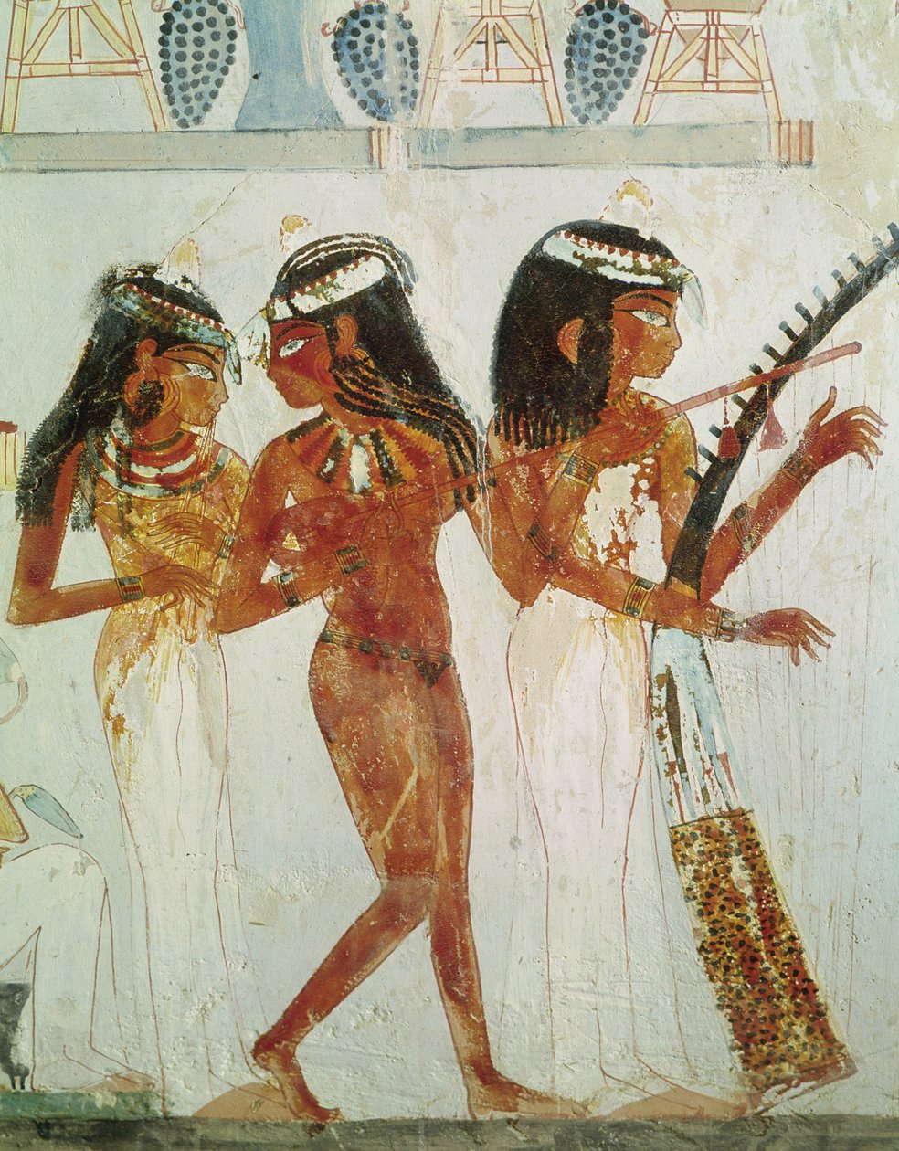 Zenészek és egy táncos, Nakht sírjából, Új Királyság (falfestmény) alkotó: Egyptian 18th Dynasty