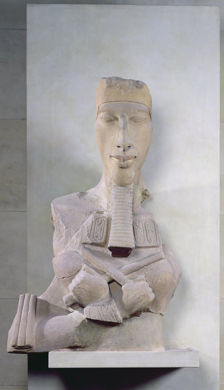 Amenophis IV (Akhenaten) Ozirisz oszlopa Karnakból, Amarna-korszak, Újbirodalom, Kr.e. 1353-37 (homokkő) alkotó: Egyptian 18th Dynasty