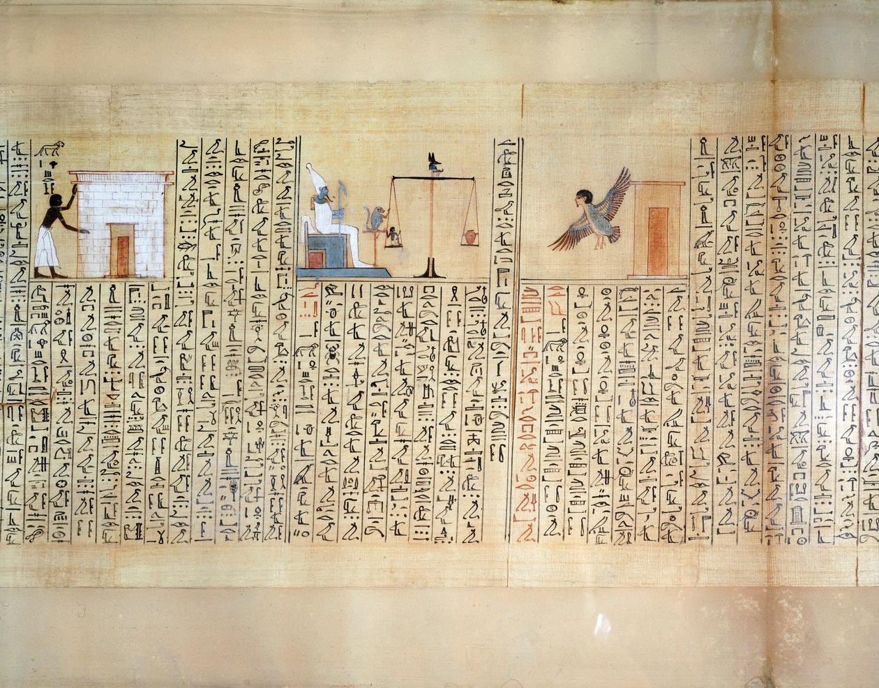 A szív mérlegelését ábrázoló papirusz, a Maiherperi halottas könyvéből alkotó: Egyptian 18th Dynasty