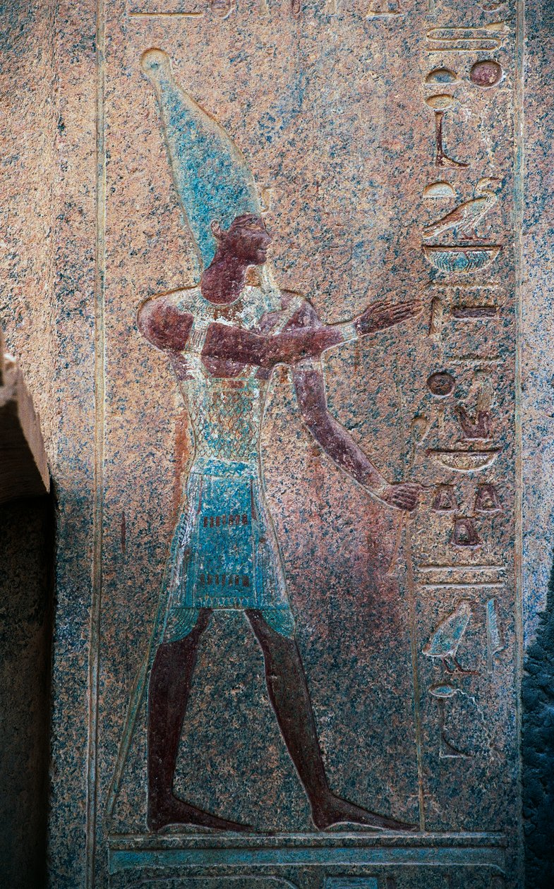 Fáraó Felső-Egyiptom koronájával, Hatsepszut halotti temploma, Deir el-Bahari, thébai nekropolisz (UNESCO Világörökségi lista) alkotó: Egyptian 18th Dynasty