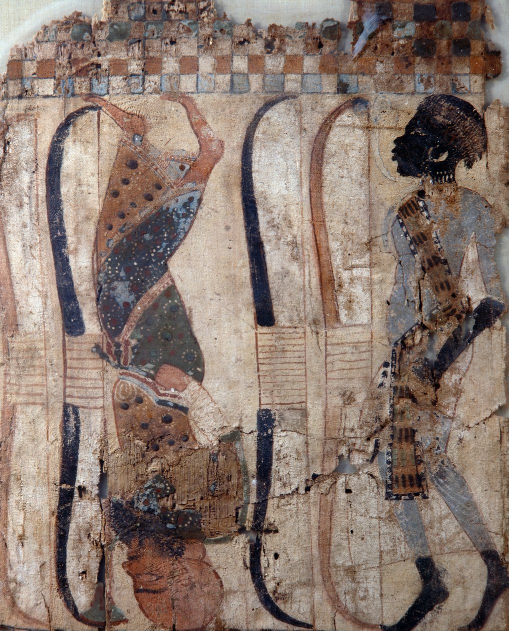 Meghódított országok foglyai, Tutanhamon sírjának anyagára festve, egyiptomi civilizáció, Újbirodalom, XVIII. dinasztia, arc részlete alkotó: Egyptian 18th Dynasty