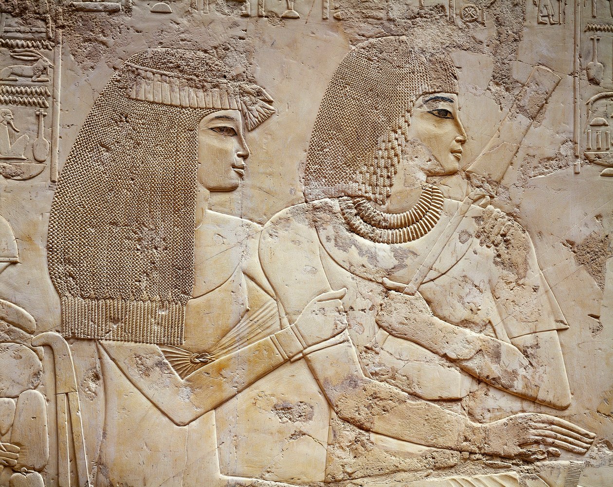 Ramos és felesége, Ramos sírja, Abd el-Qurna sejk, Luxor (dombormű) alkotó: Egyptian 18th Dynasty
