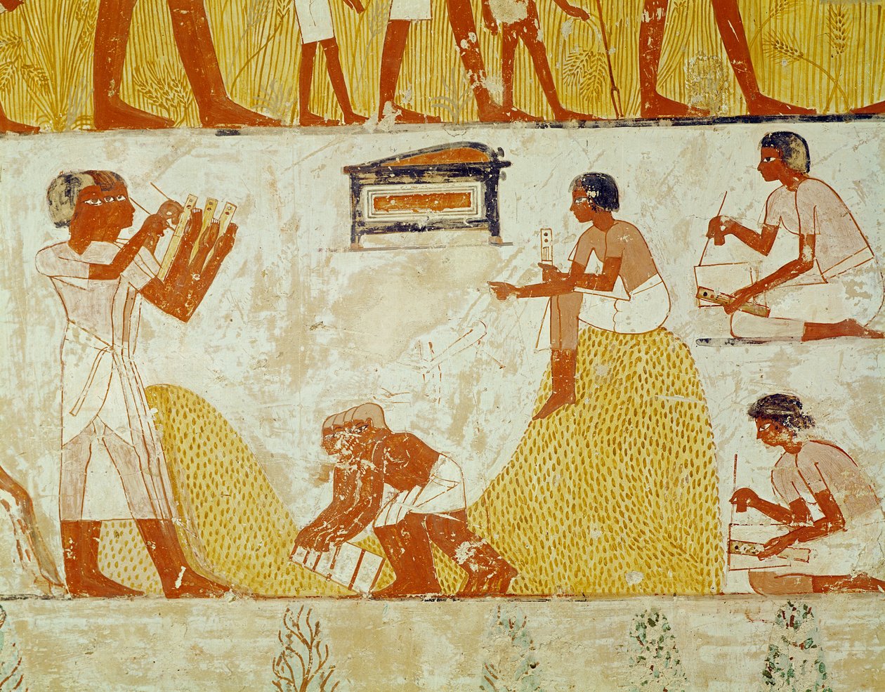 A szüret felvétele, Menna sírjából (falfestmény) alkotó: Egyptian 18th Dynasty