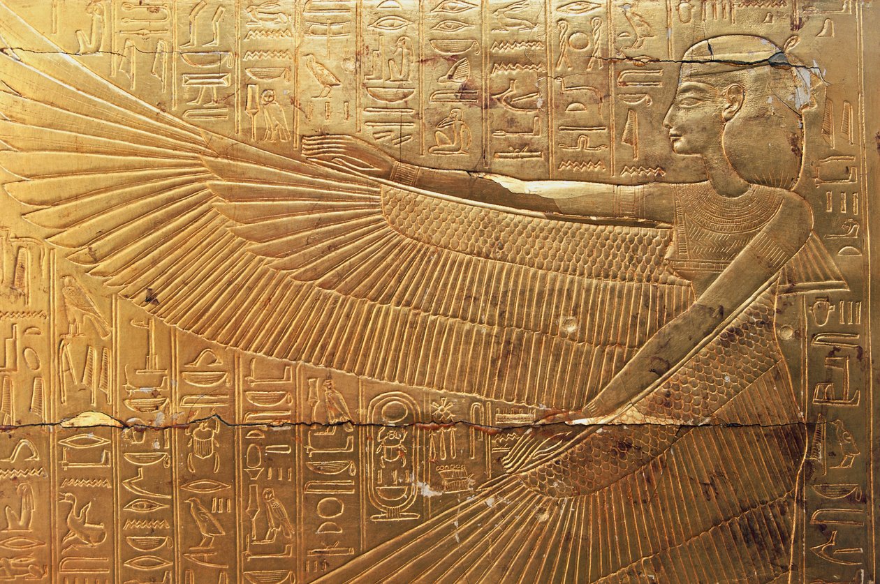 Relief a második temetkezési kápolna hátsó külső táblájáról, Tutanhamon kincsei, Egyiptom, Egyiptomi civilizáció, Újbirodalom, XVIII. dinasztia alkotó: Egyptian 18th Dynasty