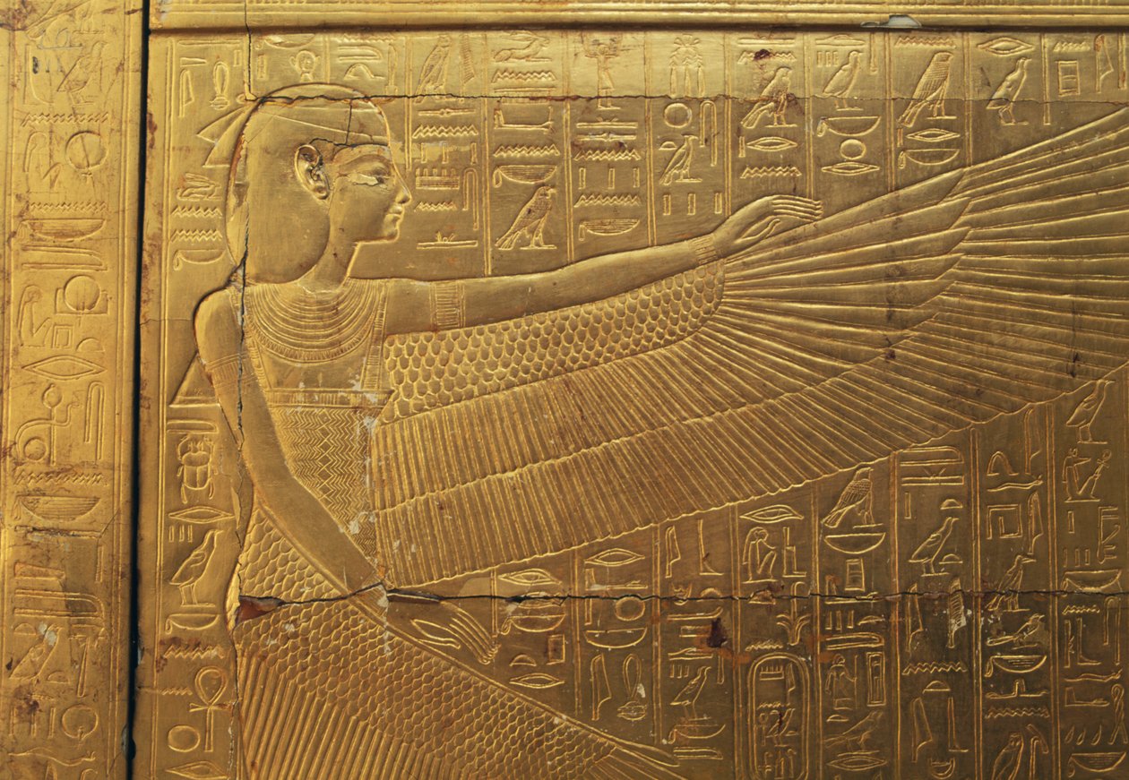 Relief a második temetkezési kápolna hátsó külső tábláján, Tutanhamon kincstára, Egyiptom, Egyiptomi civilizáció, Újbirodalom, XVIII. dinasztia alkotó: Egyptian 18th Dynasty
