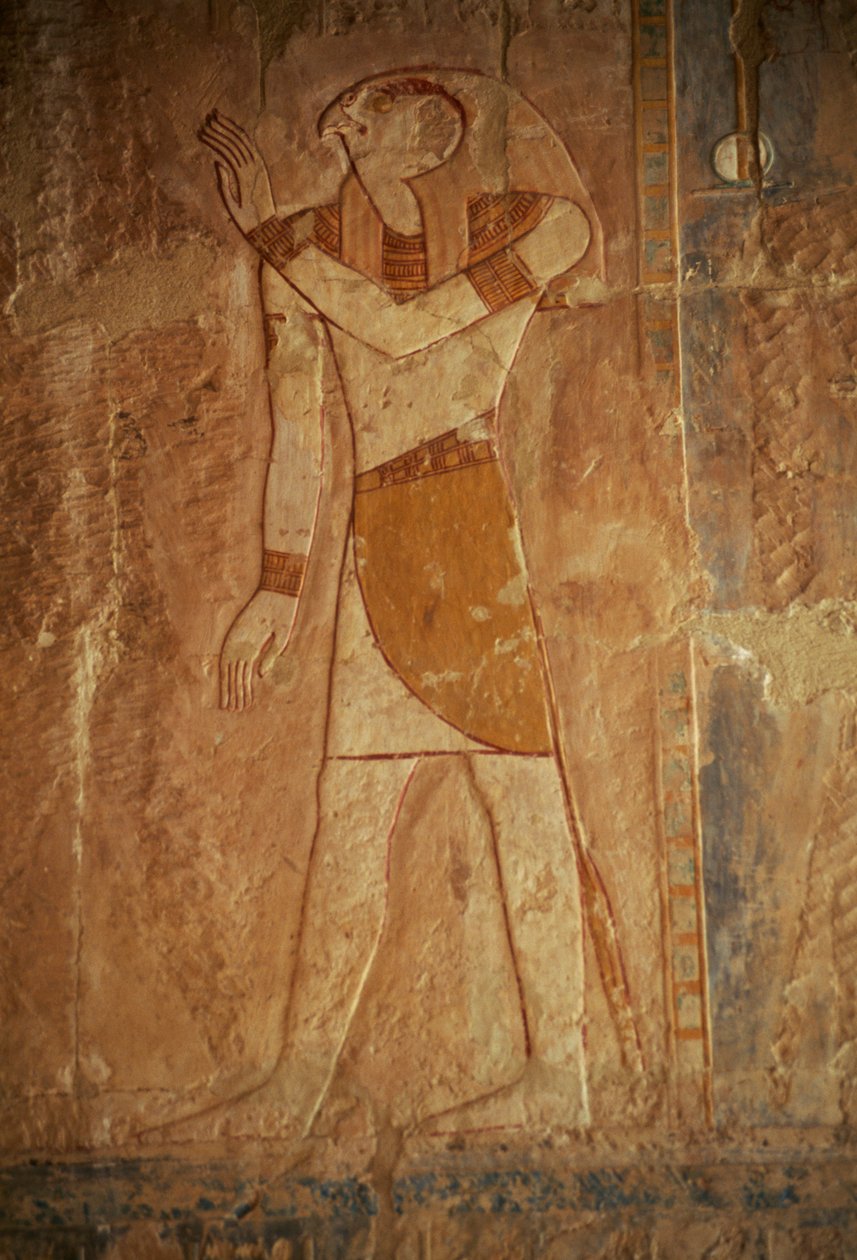 Relief Hórusszal, Hatsepszut halotti temploma, Deir el-Bahari, thébai nekropolisz (UNESCO Világörökségi Listája) alkotó: Egyptian 18th Dynasty