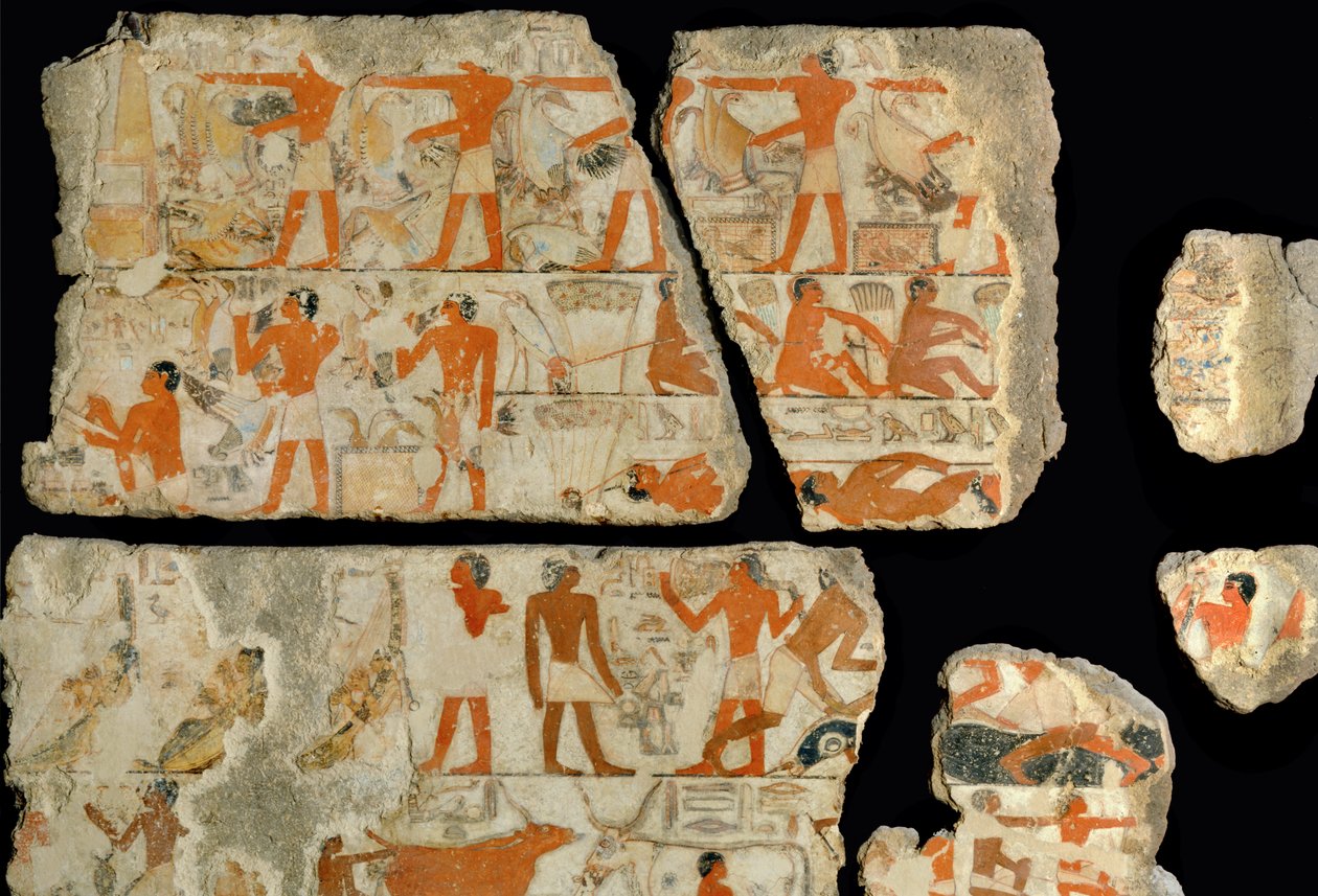 Jelenet a Nílus mocsaraiban ... alkotó: Egyptian 18th Dynasty