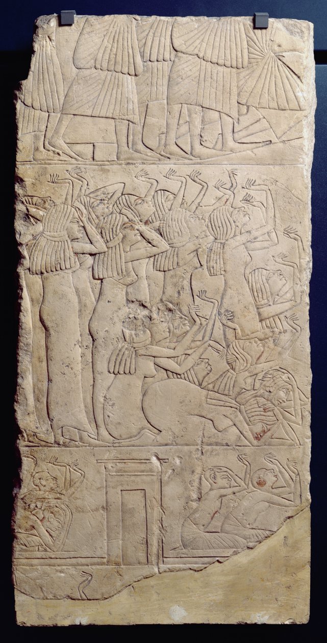 Siralom jelenete egy temetés közben, Sakkara, New Kingdom, ie 1330 körül (mészkő) alkotó: Egyptian 18th Dynasty