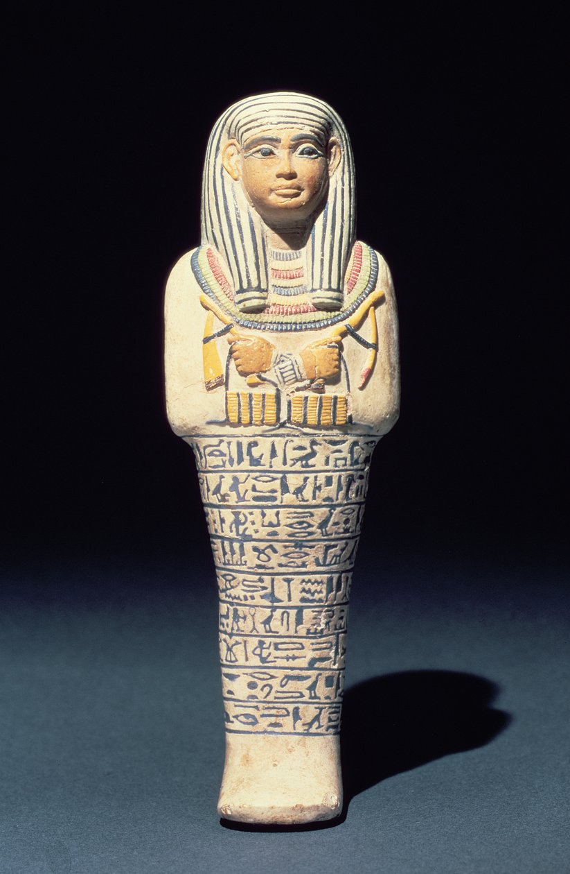 Sati Shabti, valószínűleg Szakkarából, Új Királyságból) (polikróm fajansz) alkotó: Egyptian 18th Dynasty
