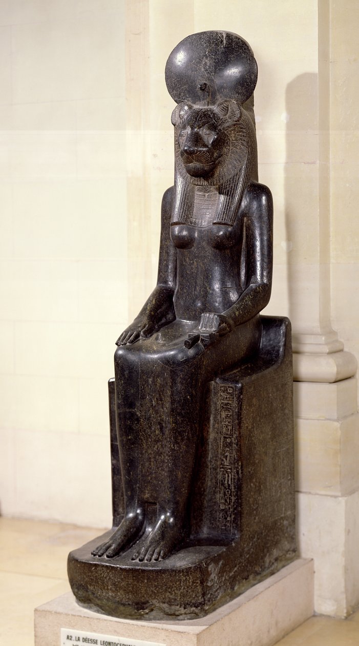 Sekhmet oroszlánfejű istennő szobra Mut templomából, Karnak, Új Királyság, Kr.e. 1391-1353 (diorit) (lásd még: 50887) alkotó: Egyptian 18th Dynasty