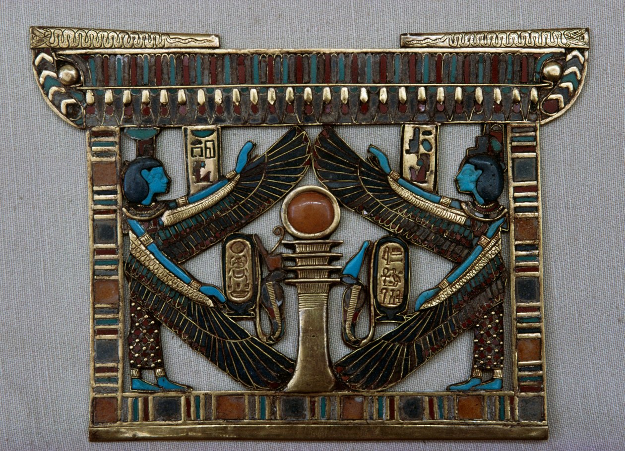 Templom alakú mellvért, Tutanhamon kincstára, Egyiptom, Egyiptomi civilizáció, Újbirodalom, XVIII. dinasztia alkotó: Egyptian 18th Dynasty