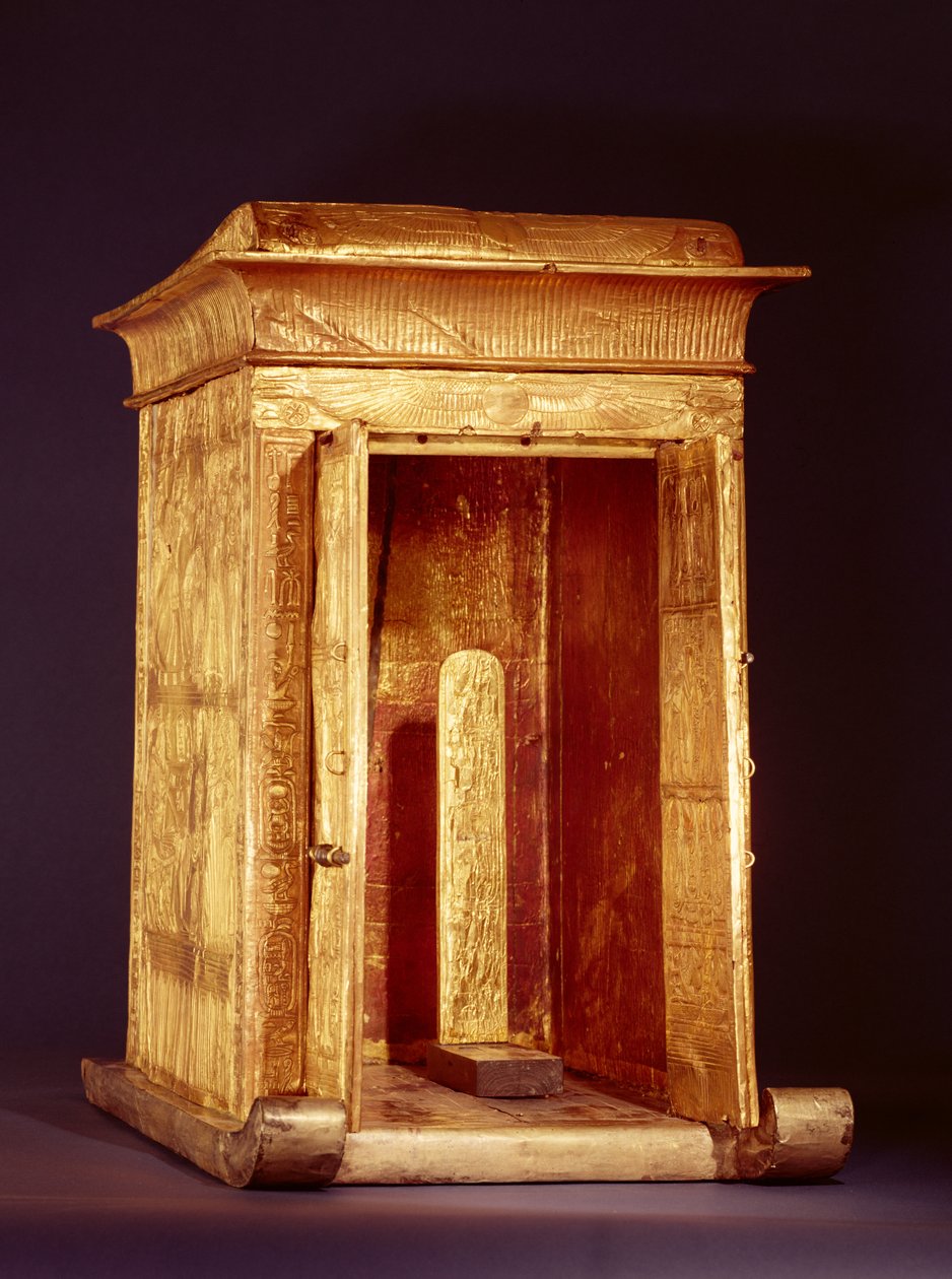 Tutanhamon aranyszentélye (Kr. e. 1370-1352) Új Királyság (annyal bevont gessóval bevont fa) (lásd még: 267767) alkotó: Egyptian 18th Dynasty