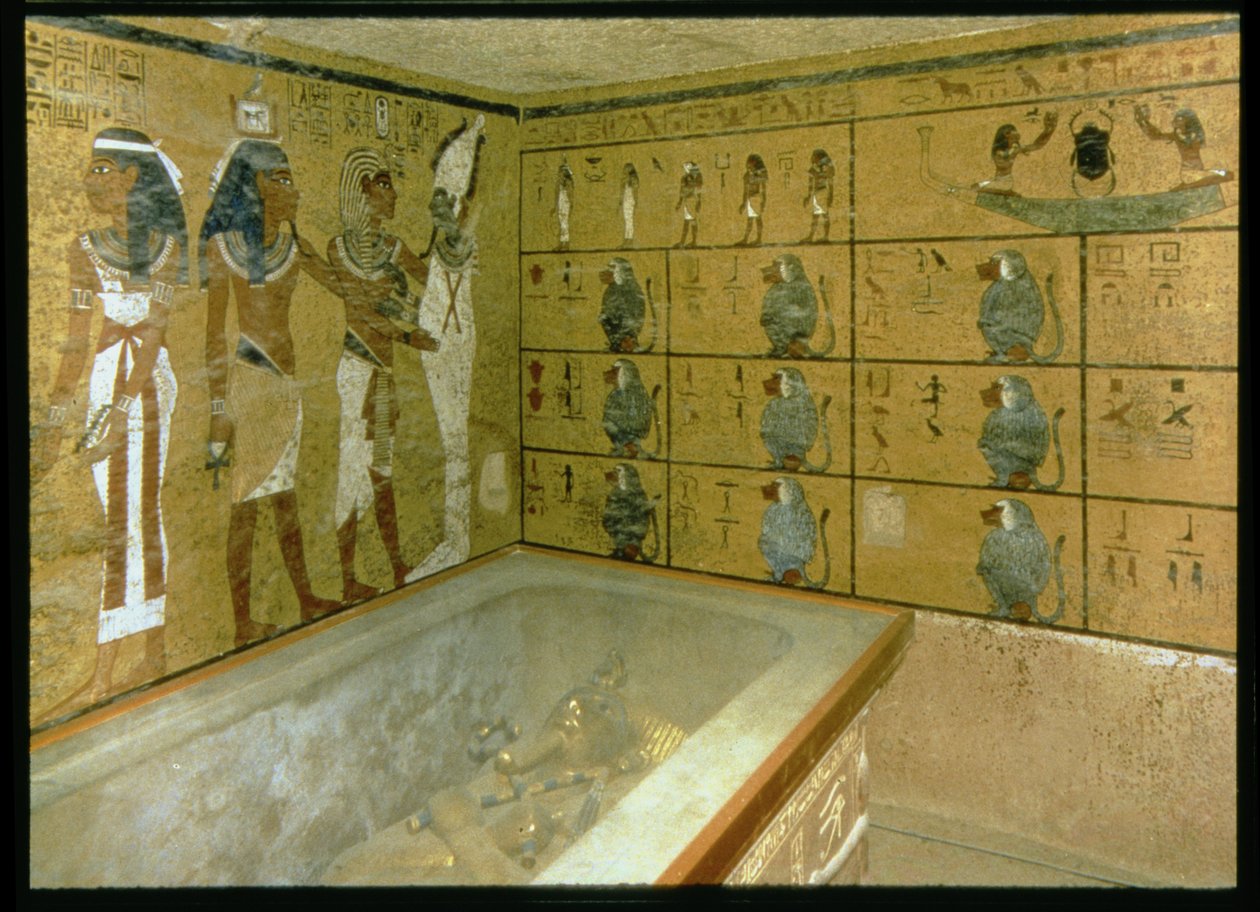 A temetkezési kamra Tutanhamon sírjában, Új Királyság (fotó) alkotó: Egyptian 18th Dynasty