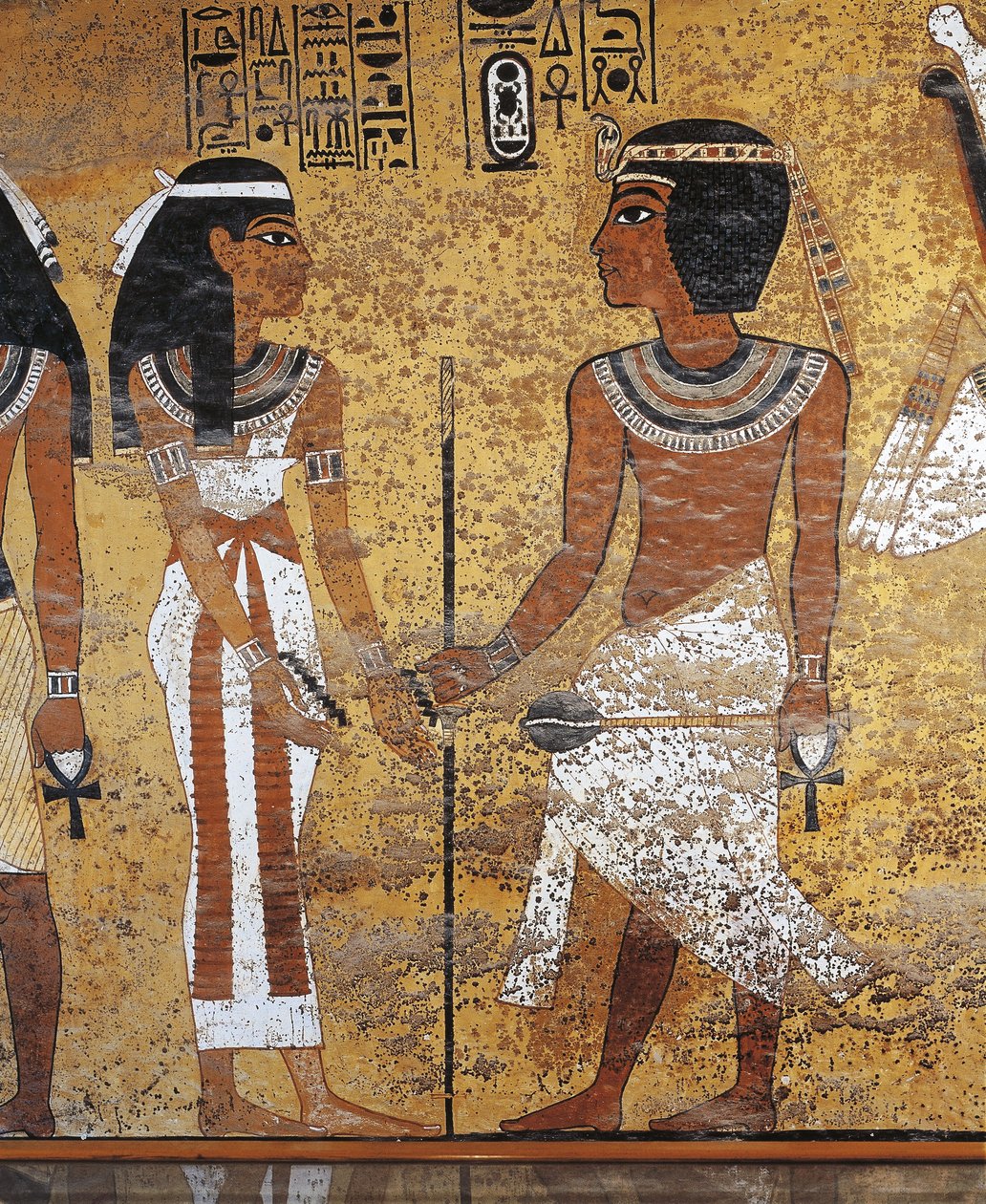 Tutanhamon és királynője, Tutanhamon sírja, Luxor, Egyiptom (freskó) alkotó: Egyptian 18th Dynasty