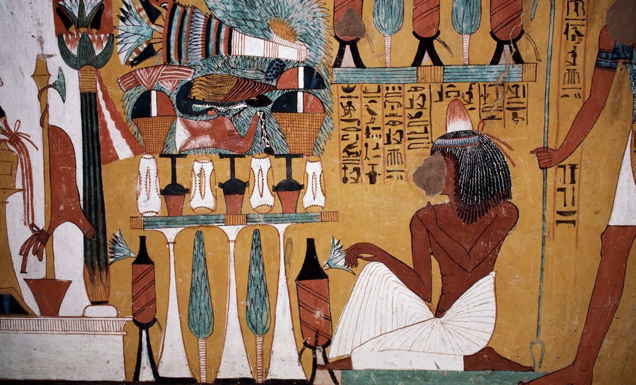 Falfestmény, Sennedjem sírja, Királyok völgye, Luxor, Théba (UNESCO Világörökség) alkotó: Egyptian 18th Dynasty