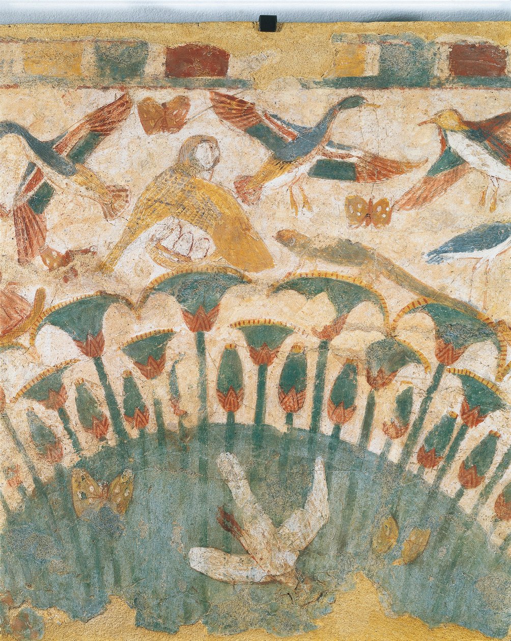 A Nílus menti mocsarak növény- és állatvilágát ábrázoló falfestmény Neferhetep sírjából, részlet alkotó: Egyptian 18th Dynasty