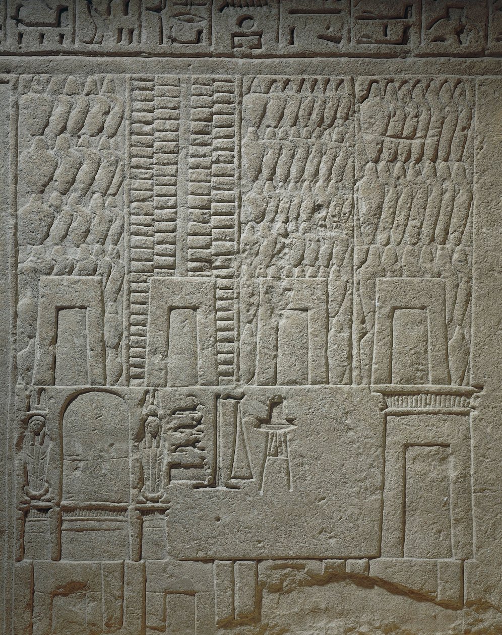 Faldombormű, amely az árumérleg raktári részletét ábrázolja alkotó: Egyptian 18th Dynasty