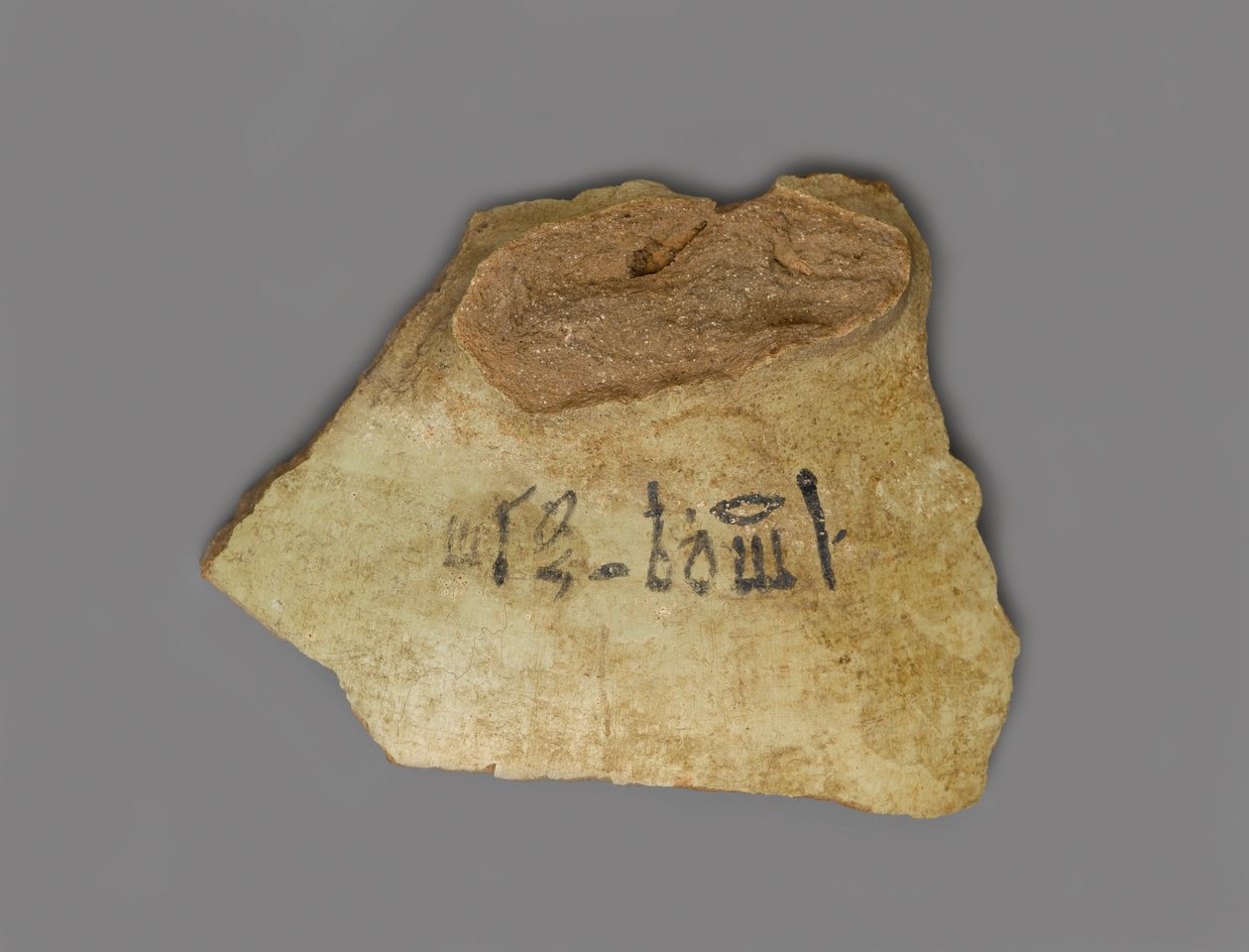 Borcímke, az Amenhotep III palotában, Thébában, Új Királyságban (terrakotta pigmenttel) alkotó: Egyptian 18th Dynasty