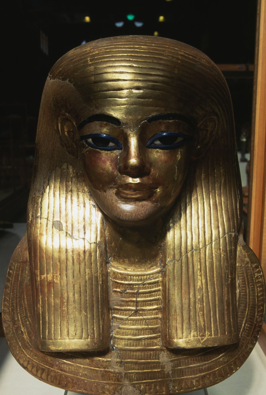 Júja halotti maszkja, Júja Tjuja sírjából, Királyok Völgye, Egyiptom, Egyiptomi civilizáció, Újbirodalom, XVIII. dinasztia alkotó: Egyptian 18th Dynasty